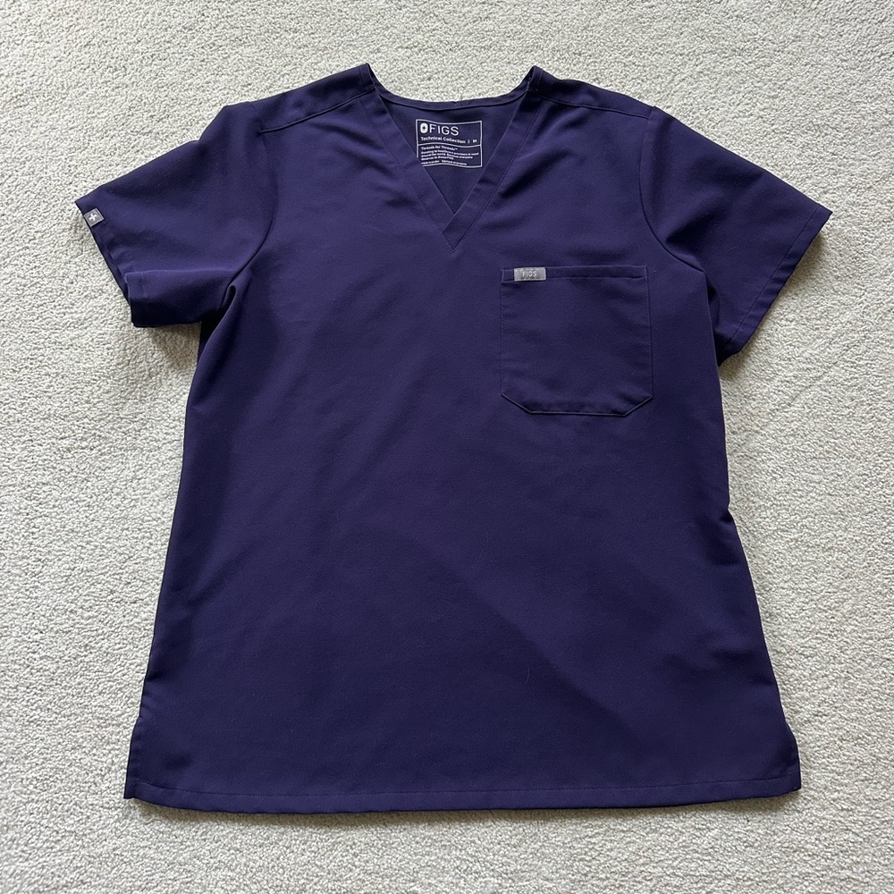 FIGS Catarina One Pocket Scrub top in Purple Jam